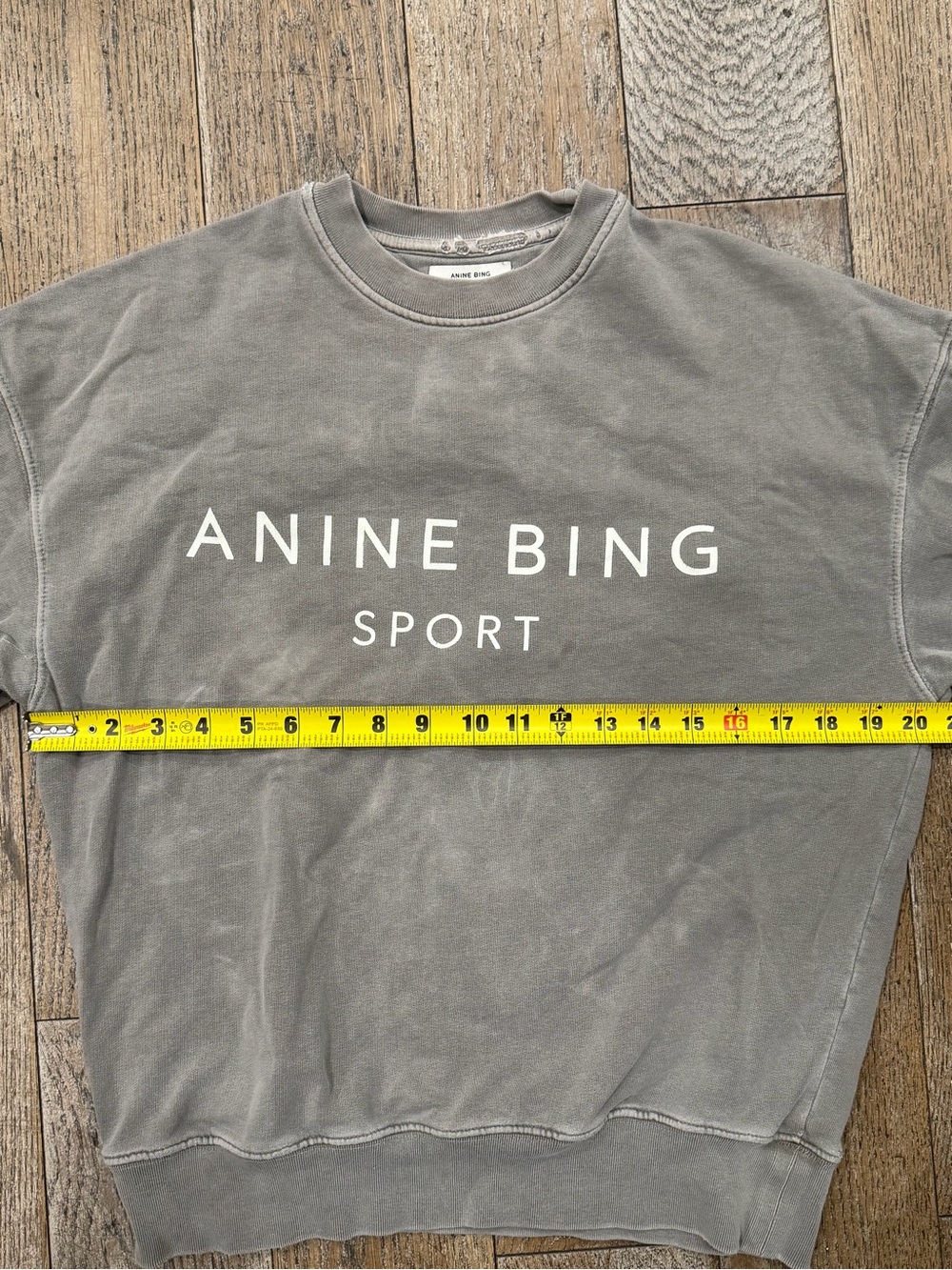 Anine Bing Sport sweatshirt with a vintage washed finish Gray Green Sz XS - Picture 5 of 13
